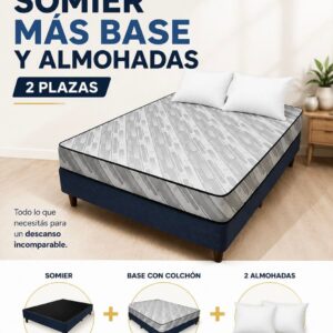 SOMIER MÁS BASE Y 2 ALMOHADAS ESTELAR