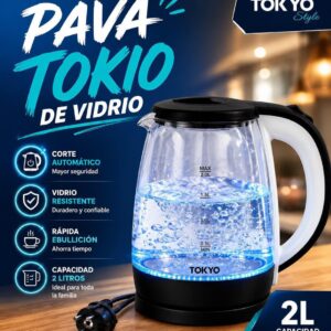 PAVA ELÉCTRICA DE VIDRIO LUZ LED